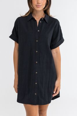 Rhythm Classic Shirt Dress Black