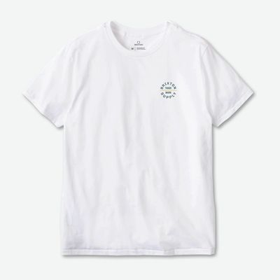 Brixton Oath V Tee - White/Spruce