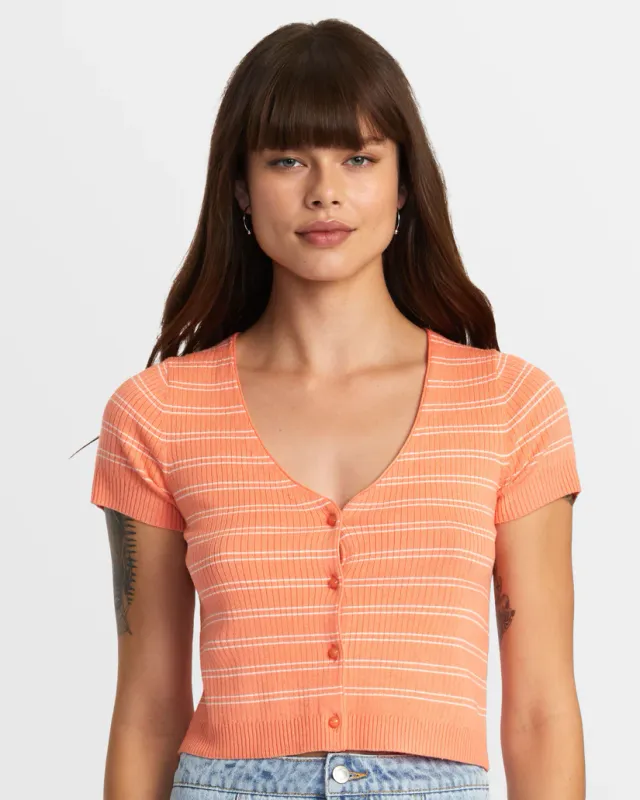 RVCA Taylor Sweater Top - Fusion Coral