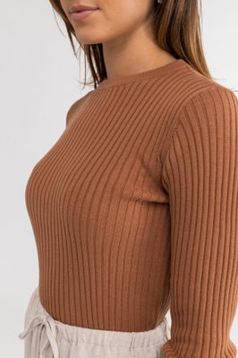 Rhythm Classic Knit Longsleeve Top Cinnamon