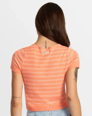 RVCA Taylor Sweater Top - Fusion Coral
