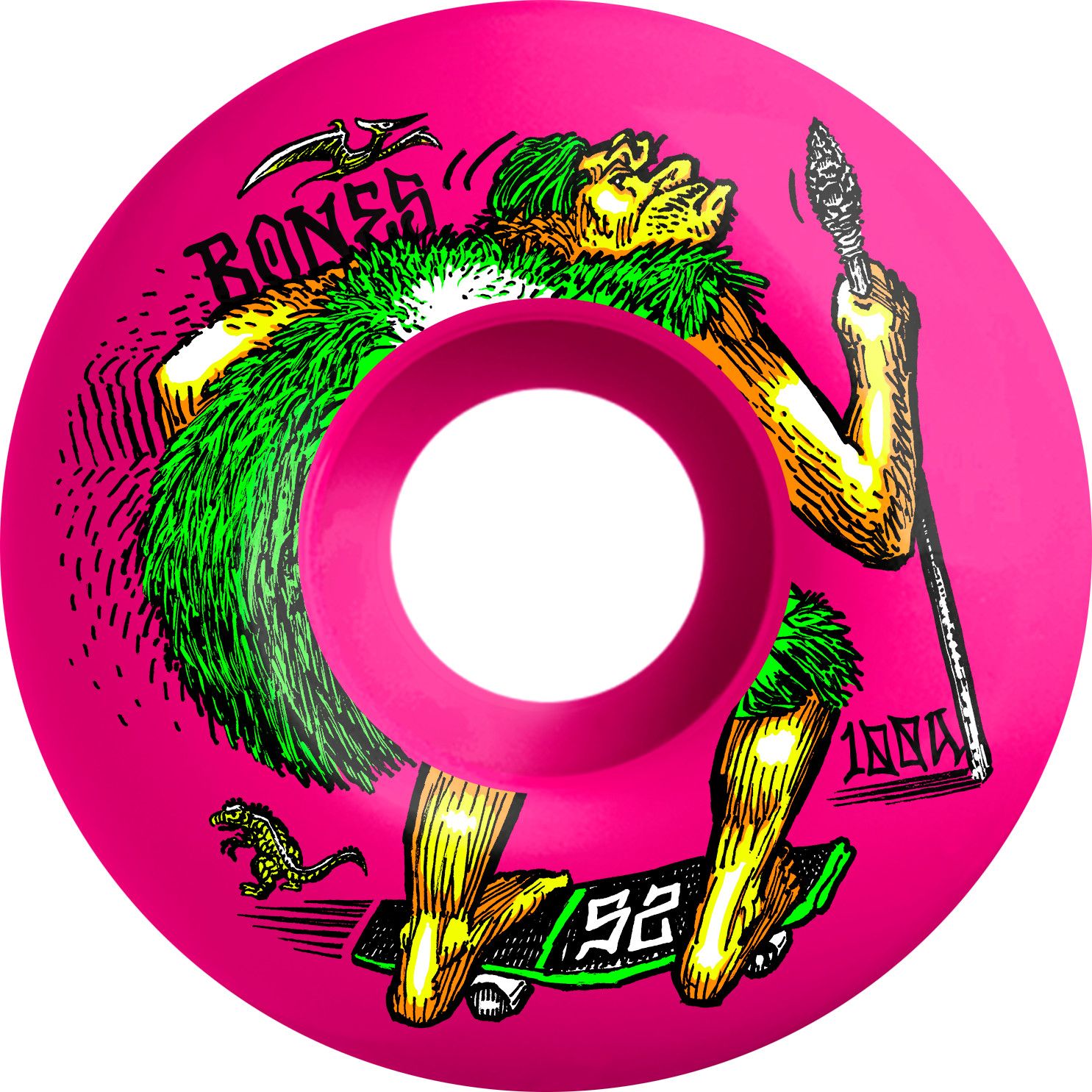 Bones Wheels OG 100&#39;s Neonderthal V4 Widecut 52mm