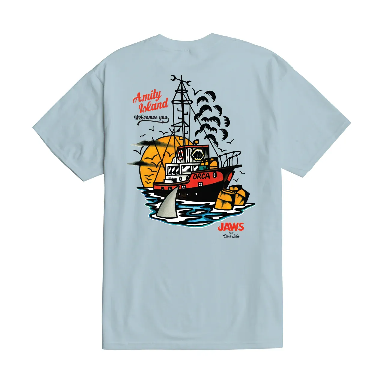 Dark Seas Orca Tee - Light Blue