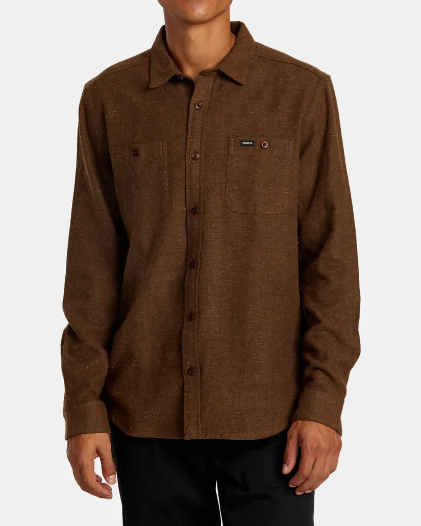 RVCA Harvest Neps Flannel - Bombay Brown