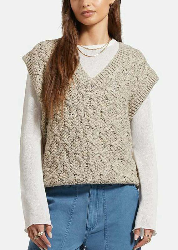 Brixton Lafayette Oversized Sweater - Marled Beige