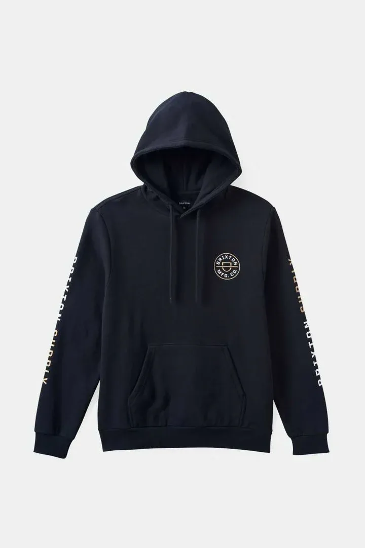 Brixton Crest Hood - Black/Sand/White