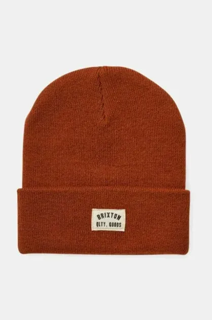 Brixton Woodburn Watch Cap Beanie - Rust Orange
