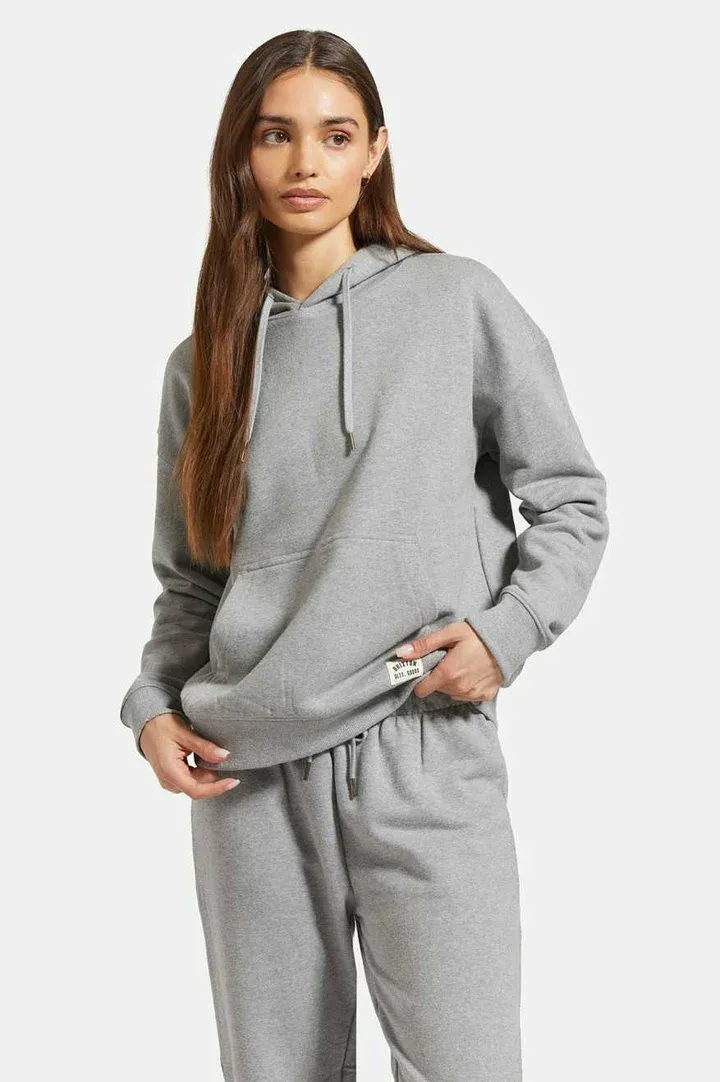 Brixton Cross Loop Terry Hoodie - Heather Grey