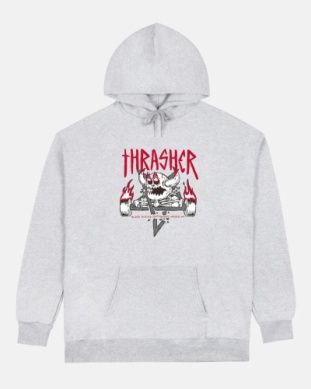 Thrasher x Toy Machine Monster Gram Hoodie - Ash Grey