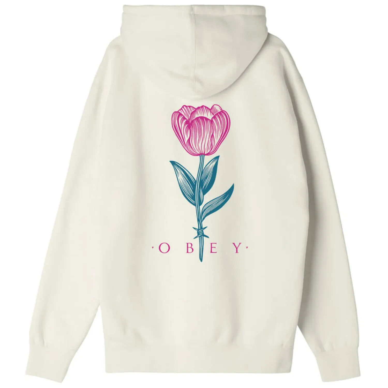 Obey Barbwire Flower Hood - Unbleached