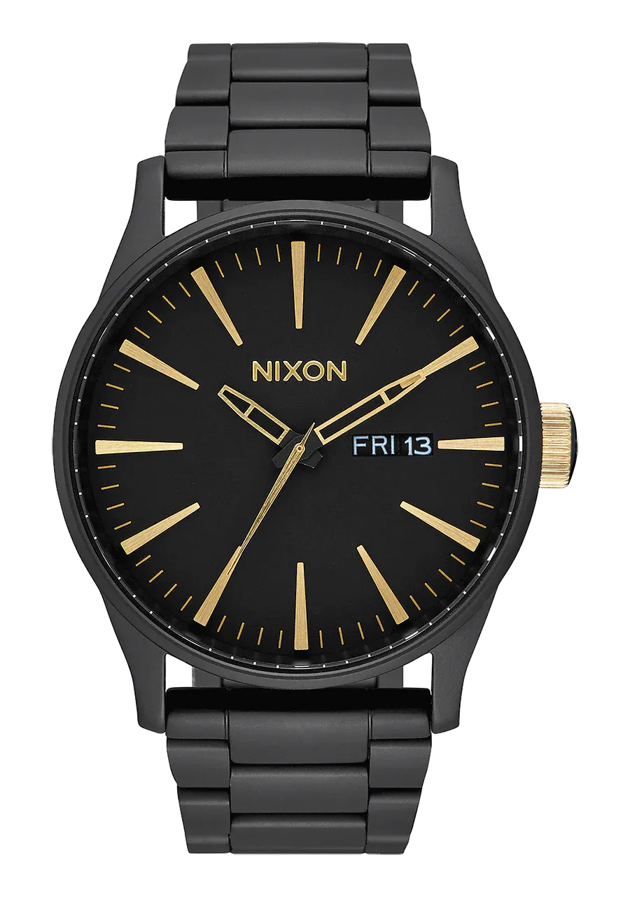 Nixon Sentry Stainless Steel - Matte Black/Gold