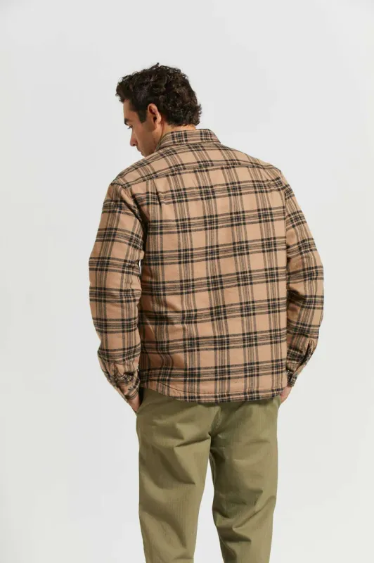 Brixton Bowery Quilted Flannel - Woodsmoke/Black