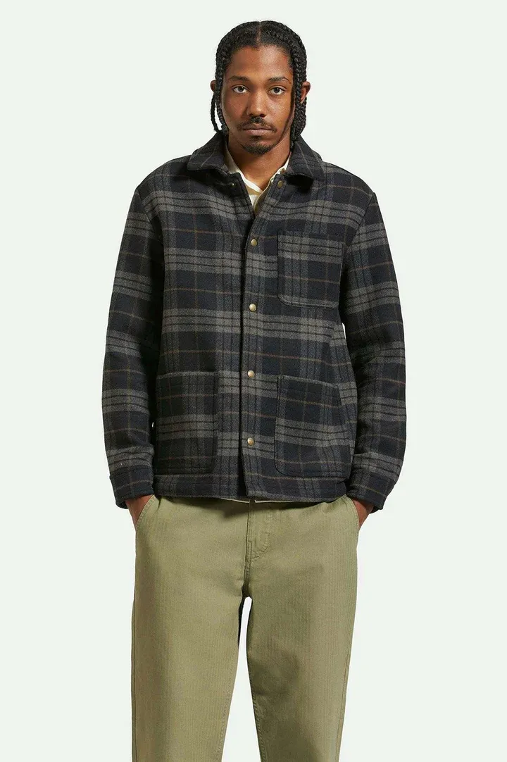 Brixton Shop Chore Coat - Black/Charcoal Plaid