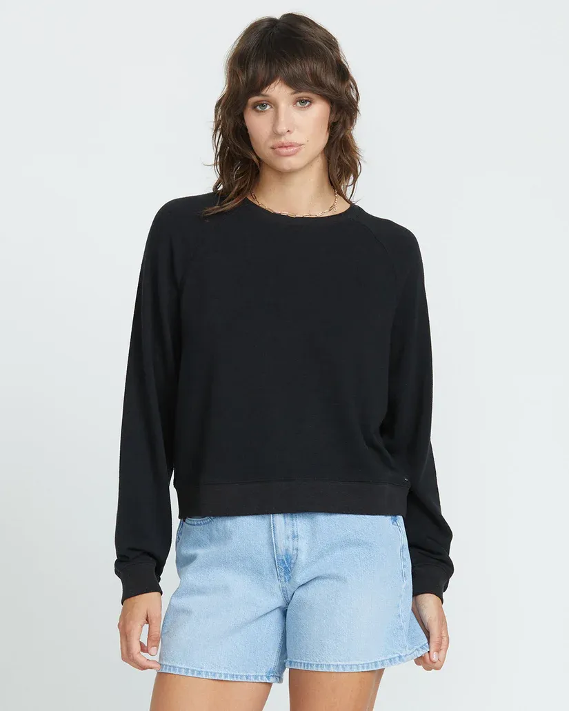 Volcom Lil Frenchie Raglan - Black