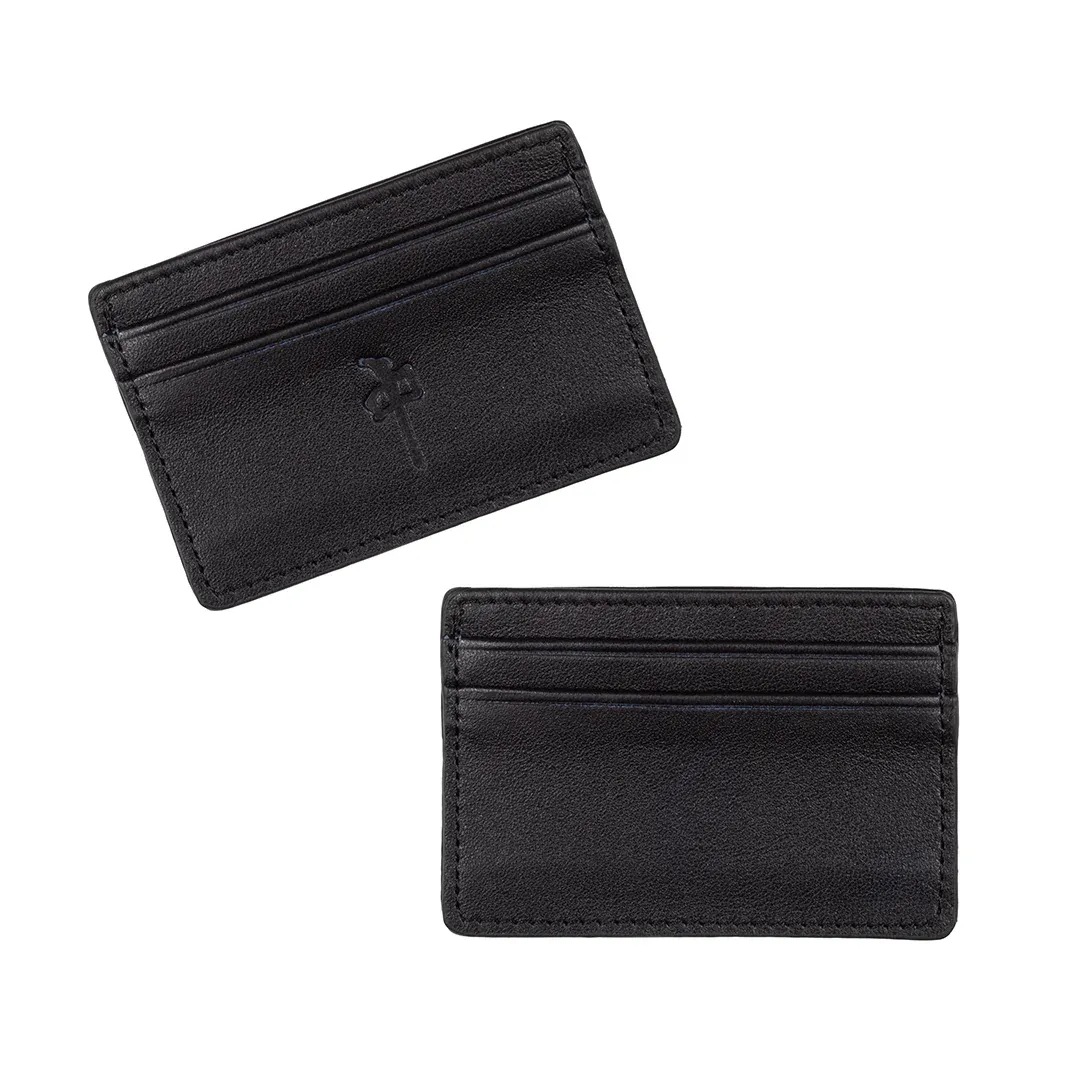 RDS Genuine Leather Card Wallet - Black