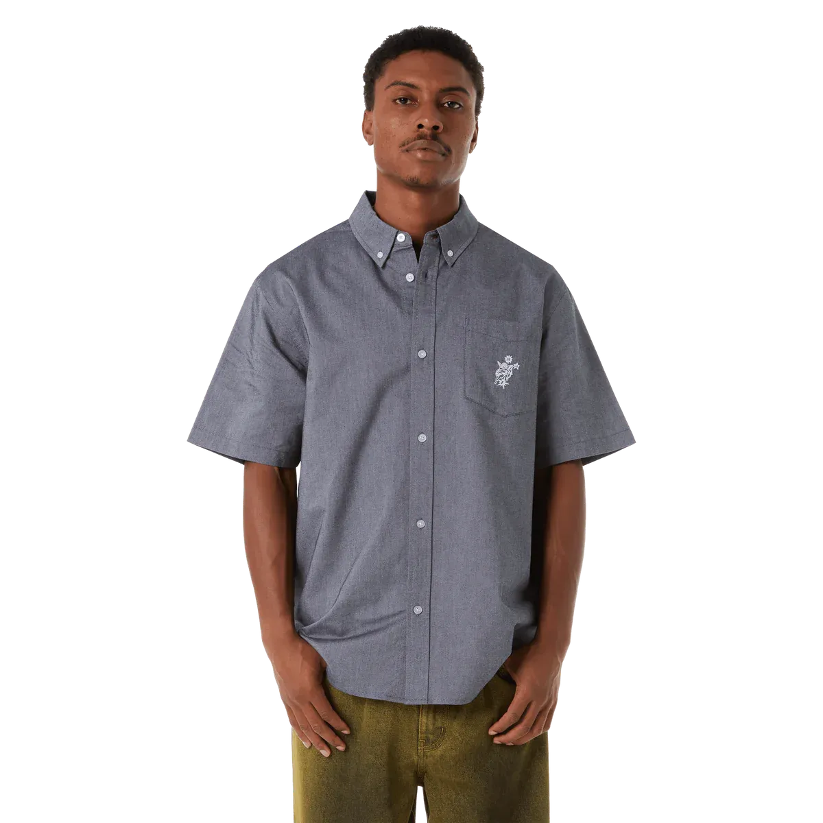 Huf Icarius SS Oxford Shirt - Washed Black