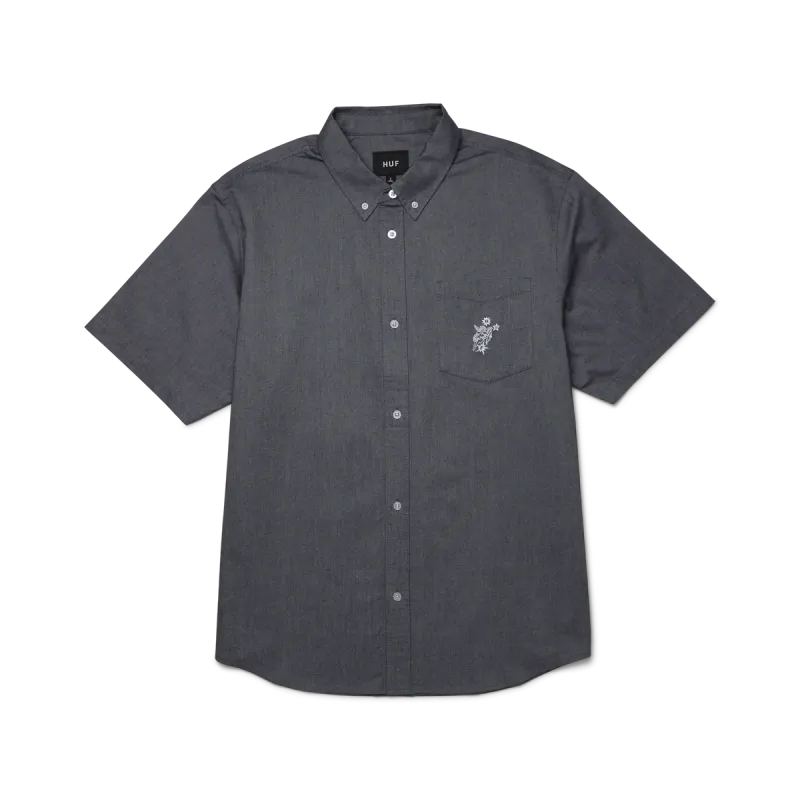 Huf Icarius SS Oxford Shirt - Washed Black