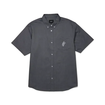 Huf Icarius SS Oxford Shirt - Washed Black