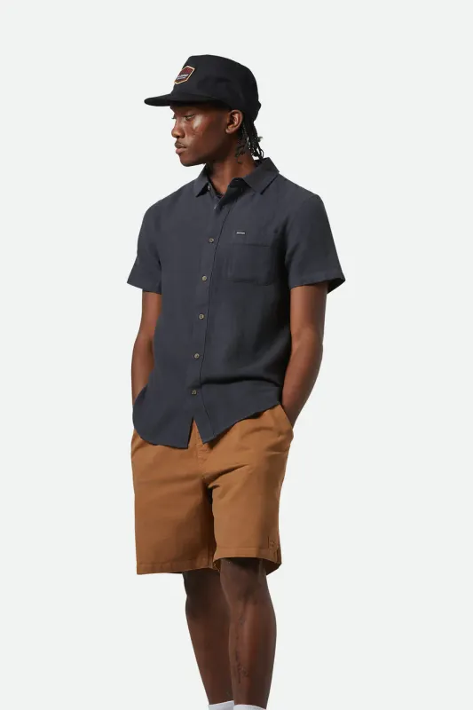 Brixton Charter Cotton SS Woven - Washed Black