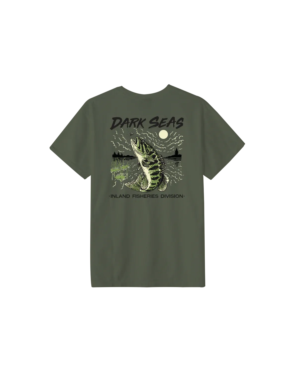 Dark Seas Small Mouth Pigment Tee - Bronze Green L