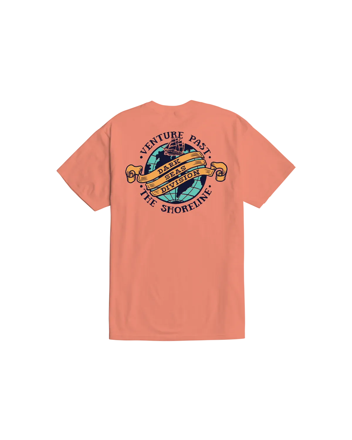 Dark Seas World Traveler Premium Tee - Coral L