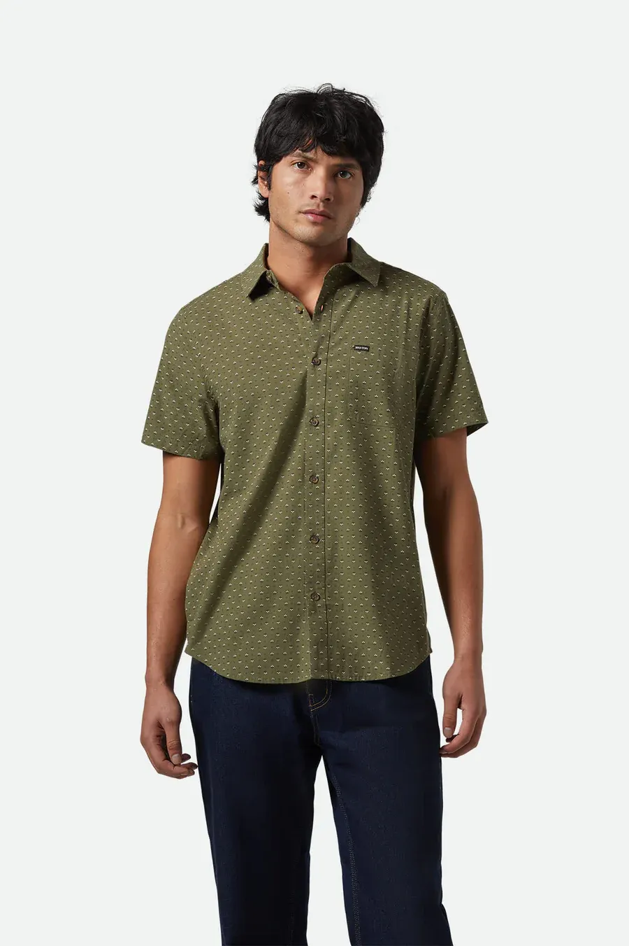 Brixton Charter SS Woven - Ivy Green/Micro Floral