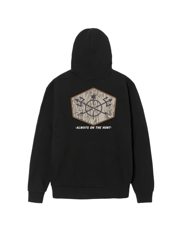 Dark Seas Solid Oak Midweight Fleece - Black L