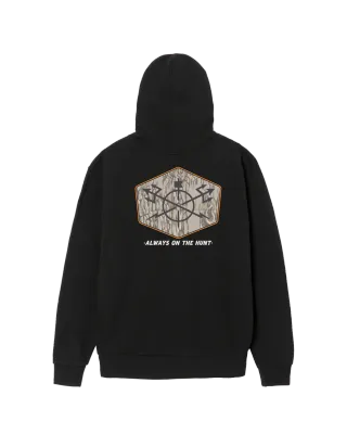 Dark Seas Solid Oak Midweight Fleece - Black L