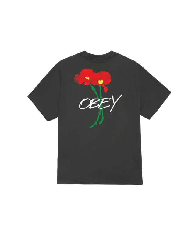 Obey Poppies Tee - Vintage Black