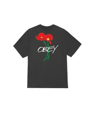 Obey Poppies Tee - Vintage Black