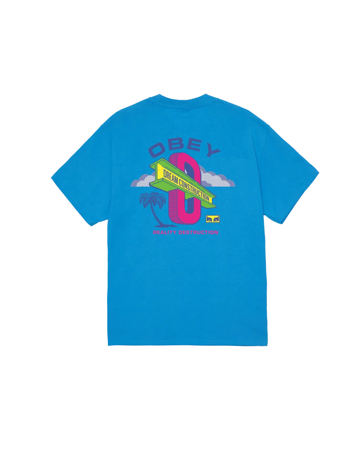 Obey Dream Construction Tee - Azure Blue