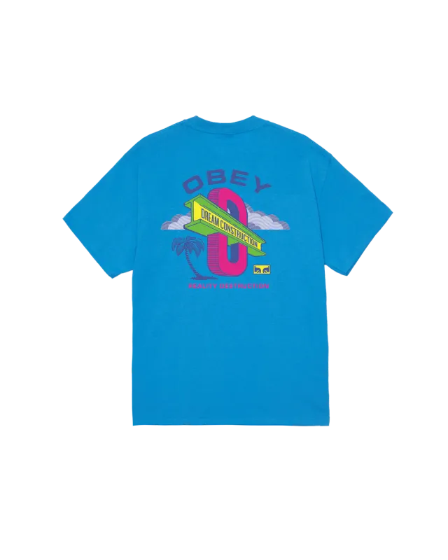 Obey Dream Construction Tee - Azure Blue