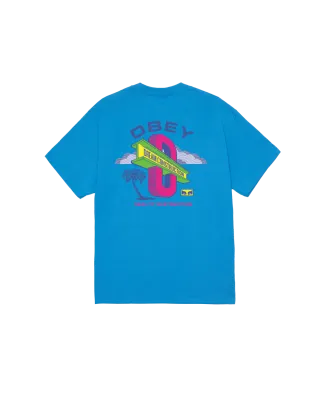 Obey Dream Construction Tee - Azure Blue