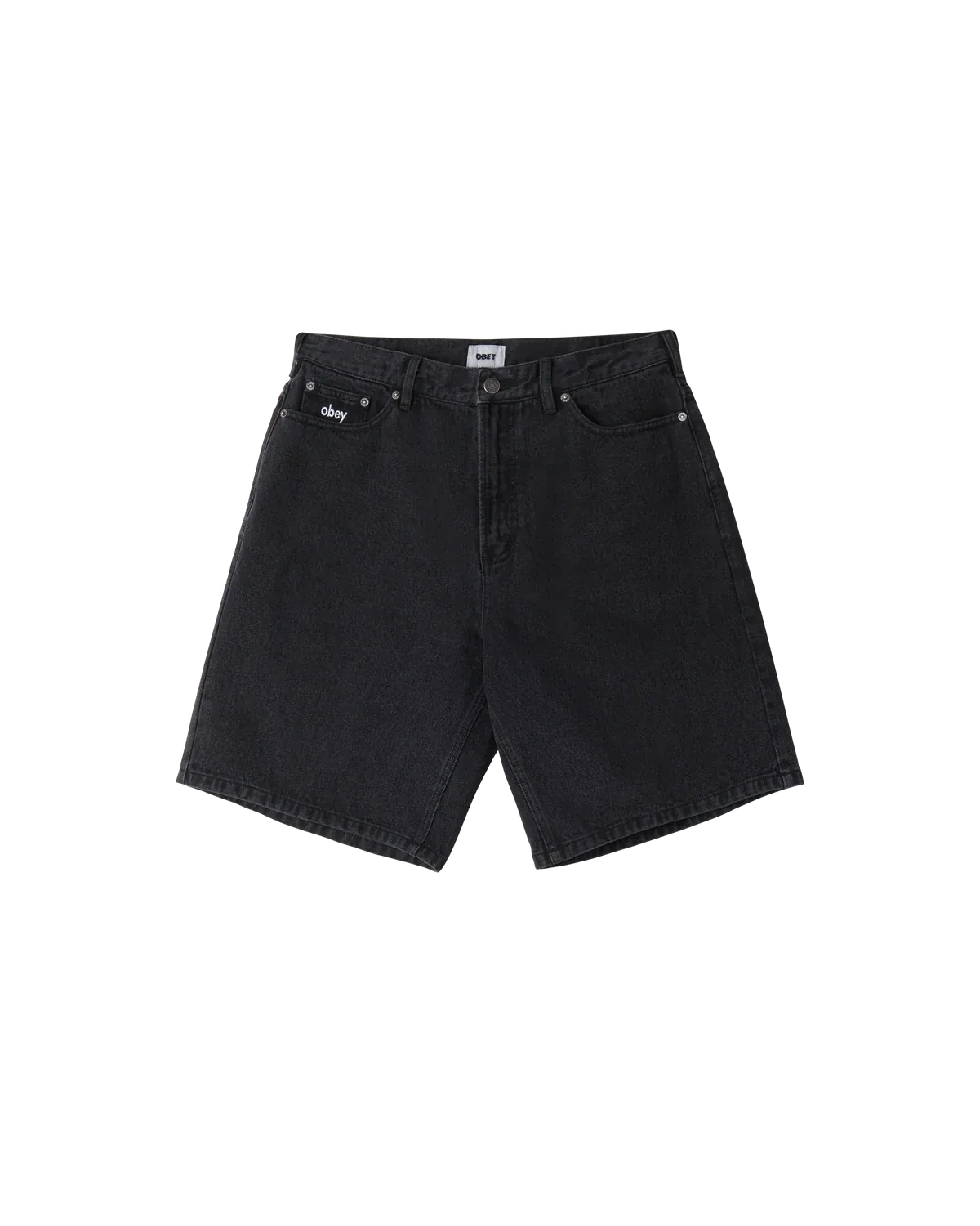 Obey Bigwig Baggy Denim Short - Faded Black