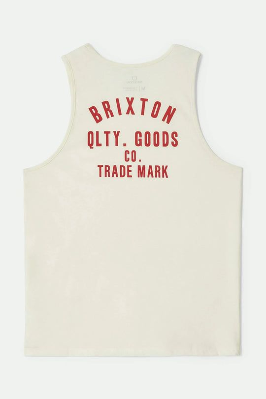 Brixton Woodburn Tank - Off White/Crimson