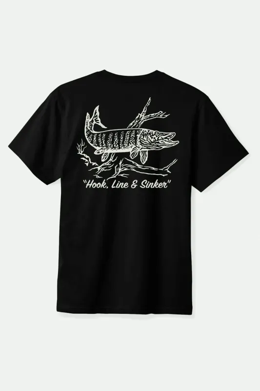 Brixton Muskie Tee - Black Worn Wash