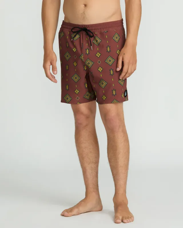 Volcom Lido Print Trunk 16 - Mahogany