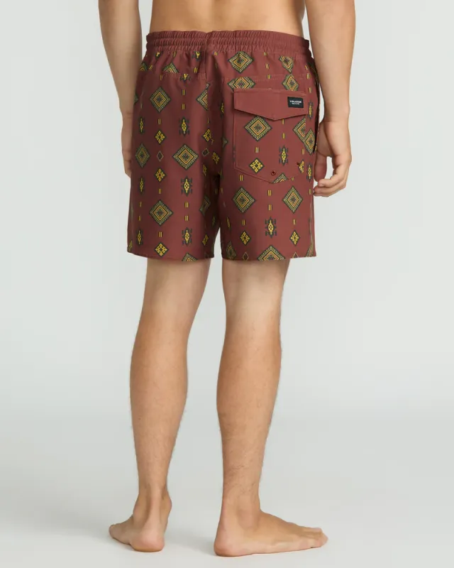 Volcom Lido Print Trunk 16 - Mahogany