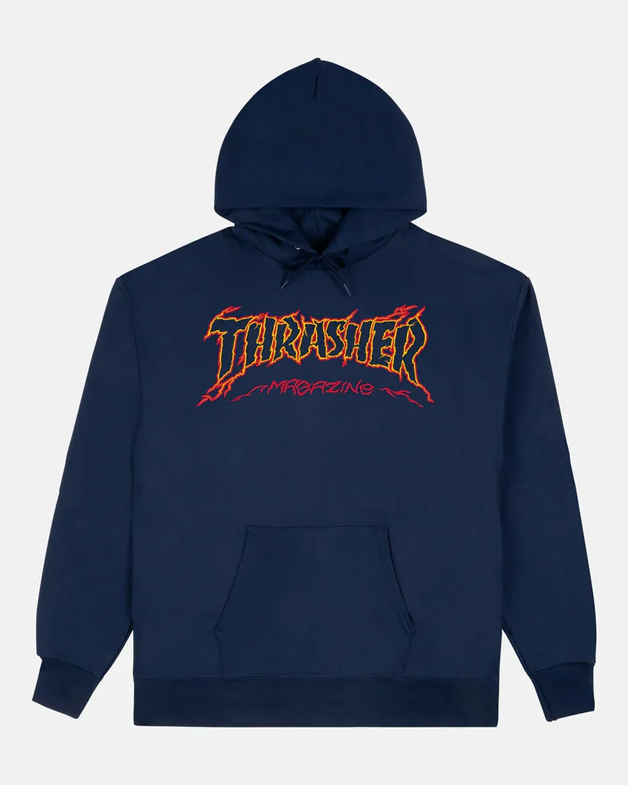 Thrasher Cracked By Exteenager Hood - Navy