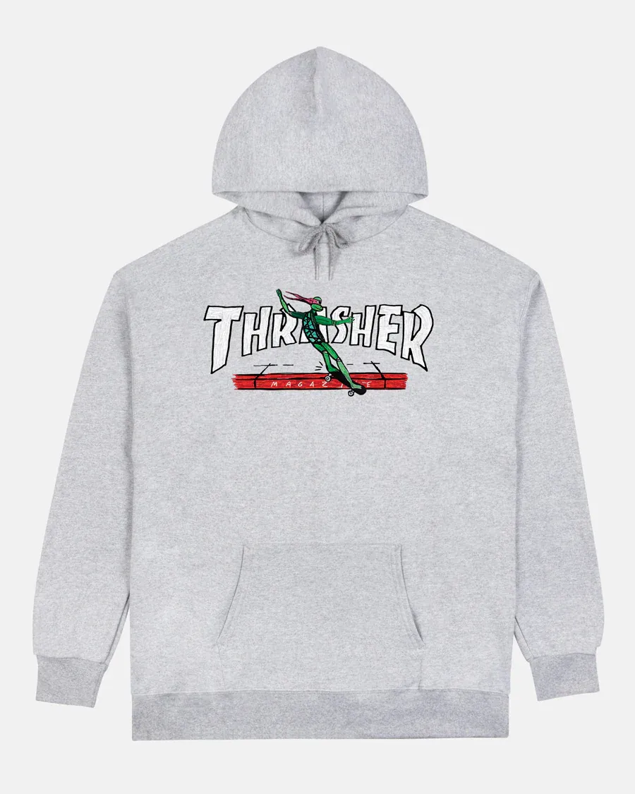 Thrasher Red Curb By LSD Worldpeace Hood - Ash Grey