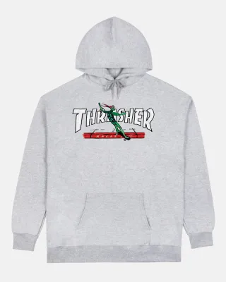 Thrasher Red Curb By LSD Worldpeace Hood - Ash Grey