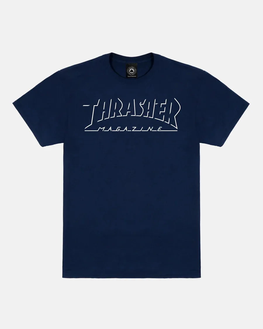 Thrasher Shadow Mag Logo Tee - Navy