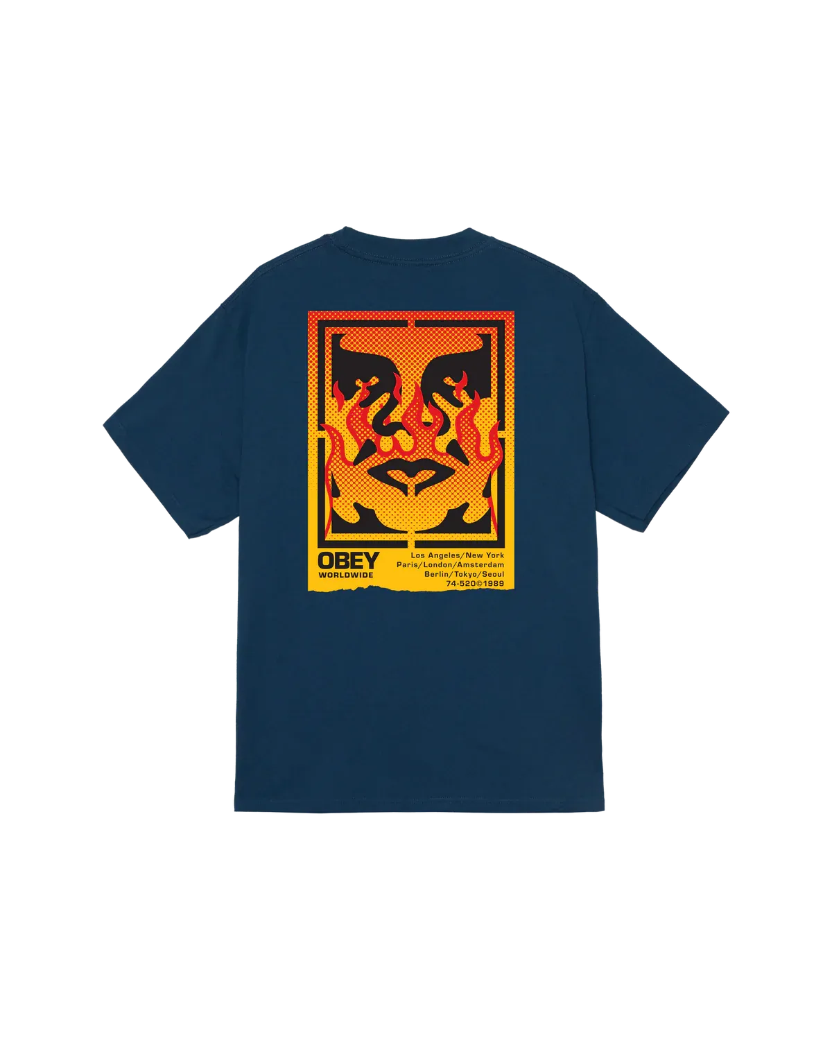 Obey World in Flames Tee - Harbour Blue