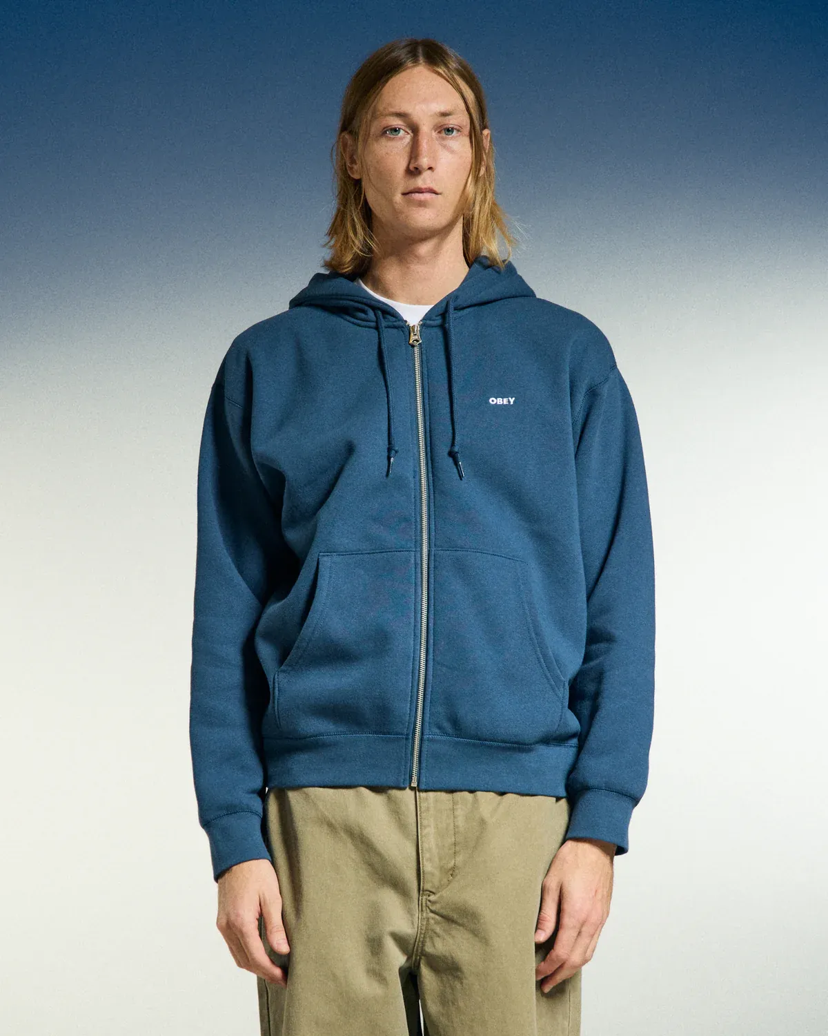 Obey Established Works Zip Hood II - Dark Denim