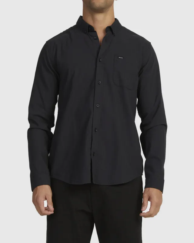 RVCA That&#39;ll Do Woven Stretch LS - Black