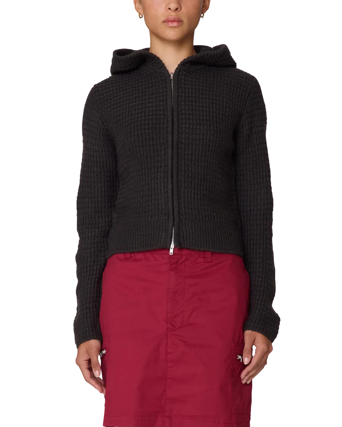Obey W Glenda Hood Zip - Charcoal