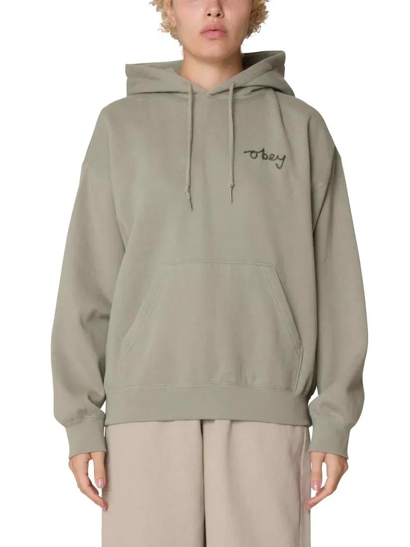 Obey W Chainstitch Baggy Relaxed Hood - Shadow