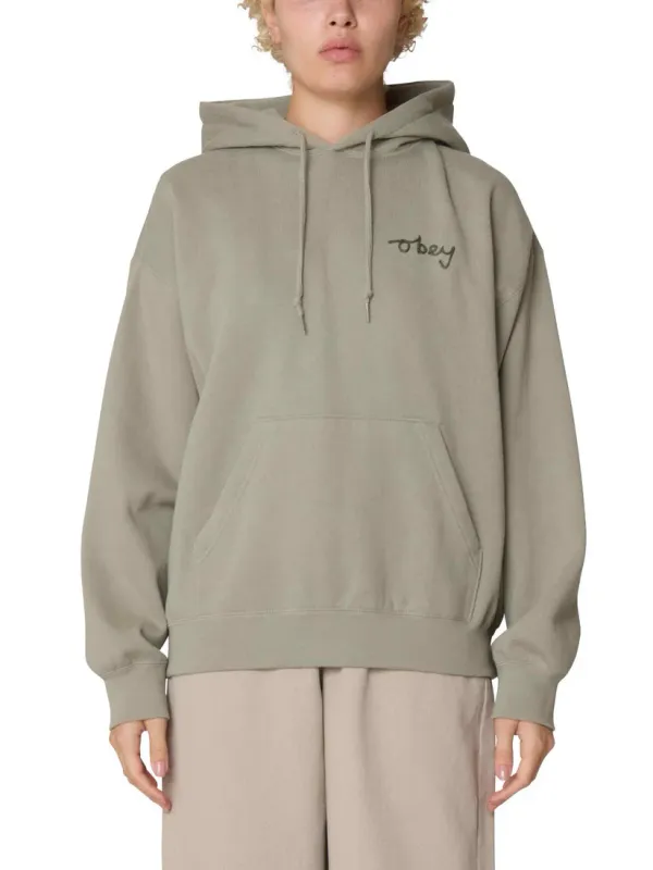 Obey W Chainstitch Baggy Relaxed Hood - Shadow