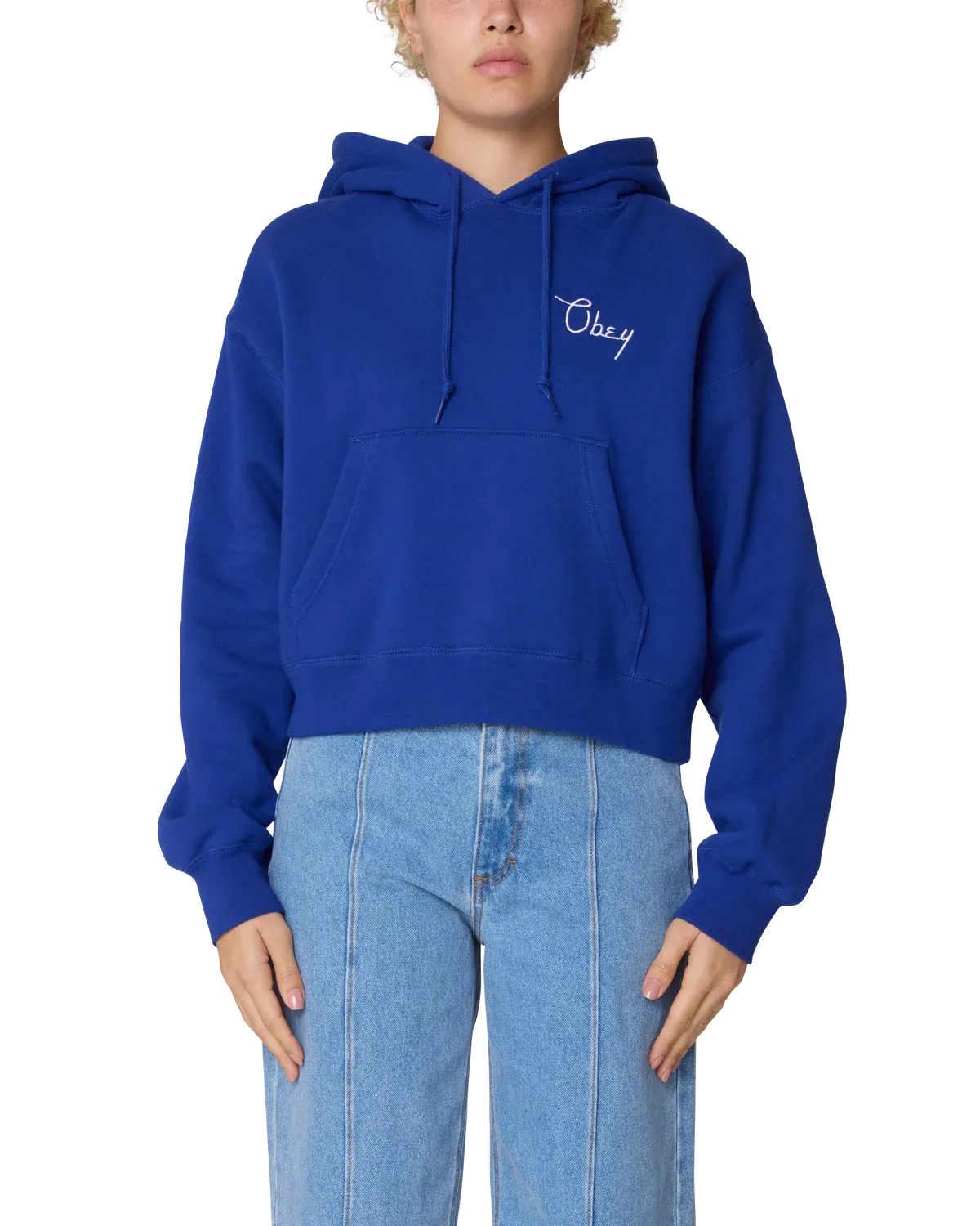 Obey W Cities Cropped Hood - Blue