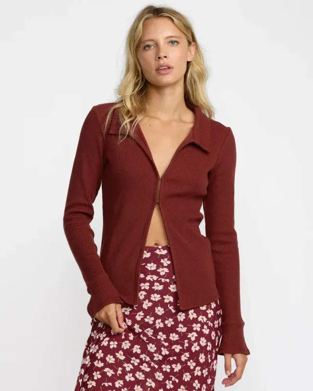 RVCA Devine Knit LS - Cranberry
